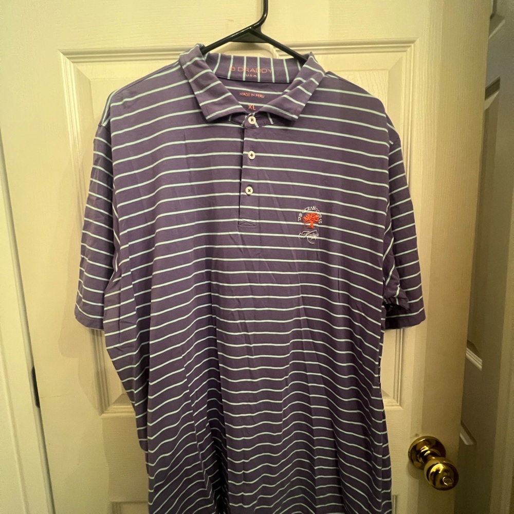 Purple Striped Polo Kiawah Island Ocean Course Golf Logo XL Mens
